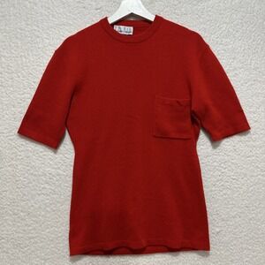 Cashmere‎ Cashmere Women's 100% Cashmere Red Short Sleeve Knit Top Size S, M?